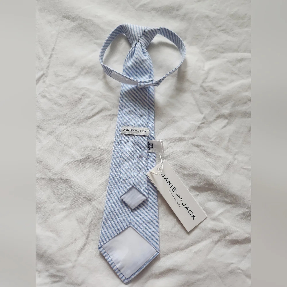 Janie and Jack Blue/White Striped Tie